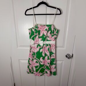 Lilly Pulitzer green lily strapless dress size 6